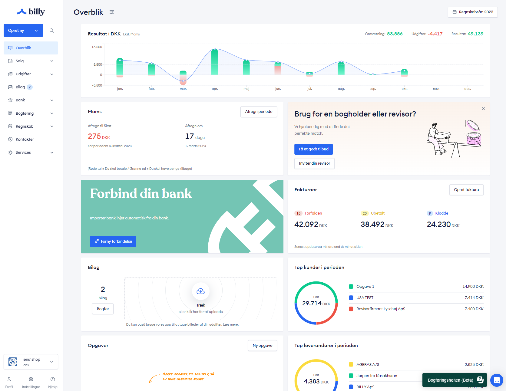 Gratis og let regnskabsprogram | BILLY | navigator